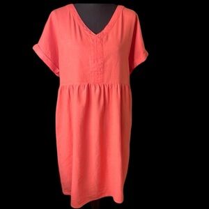 Briggs New York Coral linene blend sheath Dress size Large